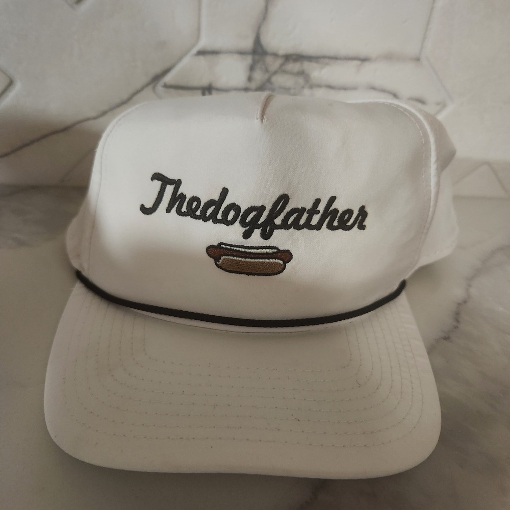 Imperial Thedogfather Hot Dog Embroidered White Rope Hat Cap One Size‎ Fits All